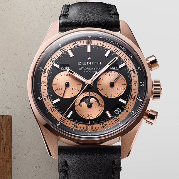 Zenith Chronomaster Original Triple Calendar In Rose Gold And Black